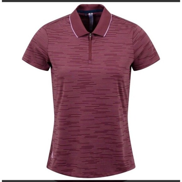 ADIDAS Novelty Polo Shirt Size Small Quiet Crimson NEW Golf Short Sleeve Active - Picture 1 of 12